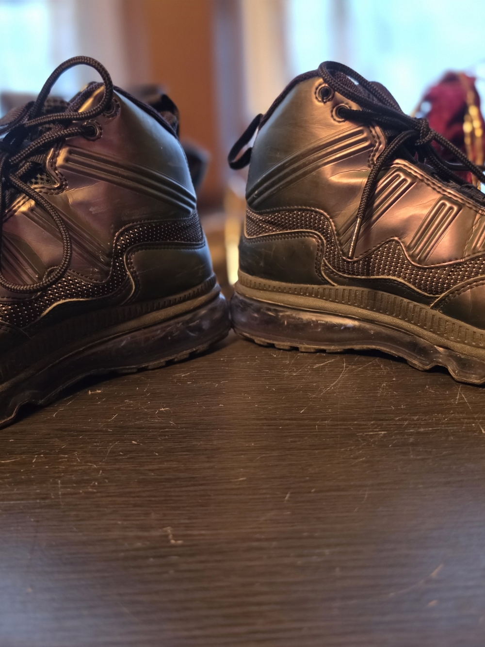 Nike Black Iridescent High-Top Trainers Griffey Eggplant 42 - Picture 2 of 3